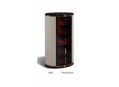 Alta cassettiera marrone di lusso Armadio moderno Mobili di design in legno Comò Soggiorno