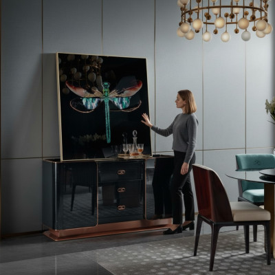 Comò credenza Design Mobili in legno Comodini credenza Legno massiccio Side