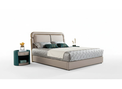 Letto 2x Comodino Beige Camera da letto Design Moderno Mobili Legno Lusso