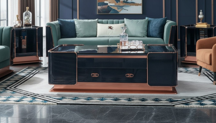 Tavolino in legno marrone, tavoli pregiati design moderno mobili di lusso soggiorno.