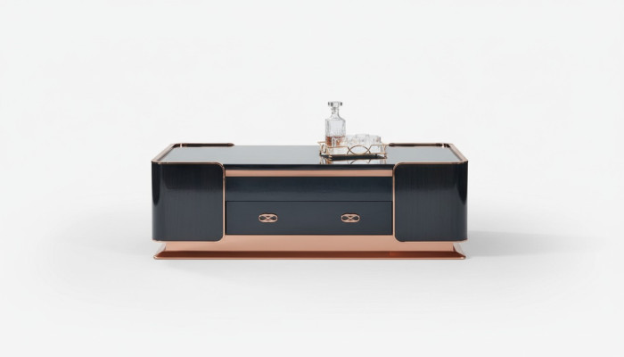 Tavolino in legno marrone, tavoli pregiati design moderno mobili di lusso soggiorno.