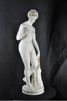 Statua in stile marmo antico di Eva con mela XXL, figura statuaria scultura decorativa PG010