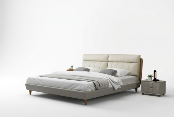 Letto imbottito Design di lusso Letti matrimoniali Beige 180x200 Camera da letto