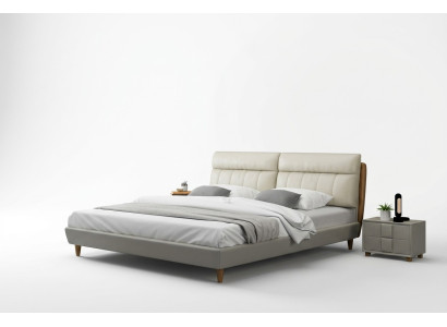 Letto imbottito Design di lusso Letti matrimoniali Beige 180x200 Camera da letto