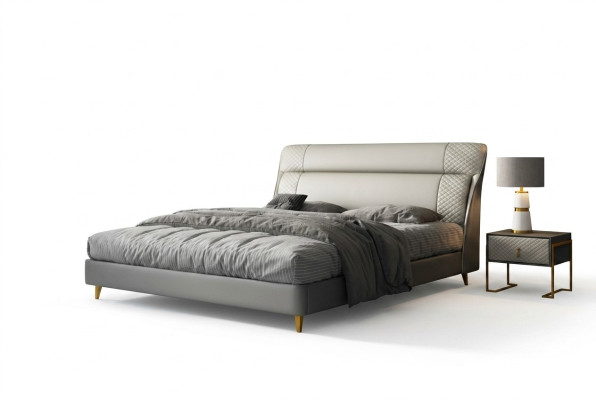 Design Letto in pelle di lusso Moderno matrimoniale 180x200 Moderno Nuovo