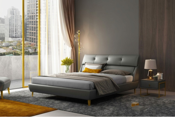 Camera da letto Hotel Letti Letto matrimoniale Design Letti in pelle 180x200cm