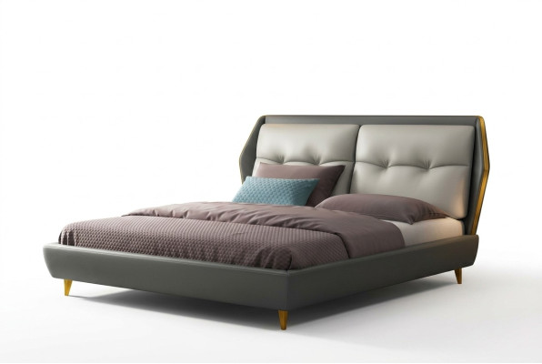 Design Letto in pelle di lusso Letti imbottiti 180x200 Mobili Camera da letto