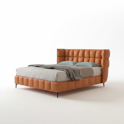 Letto imbottito design lusso Letti matrimoniali 180x200cm in pelle doppio.