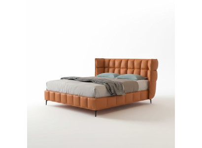 Letto imbottito design lusso Letti matrimoniali 180x200cm in pelle doppio.