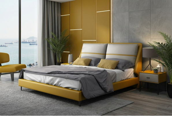 Design lussuoso per letti da camera da letto di lusso, letti matrimoniali di lusso per hotel 180x200 cm.