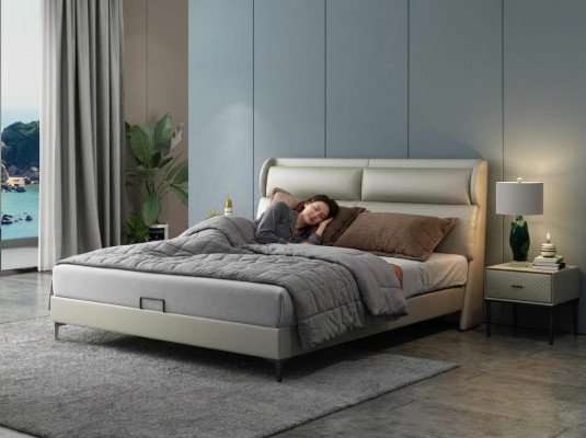 Alta qualità letto matrimoniale di lusso Design imbottito matrimoniale Hotel in pelle Tessile Nuovo