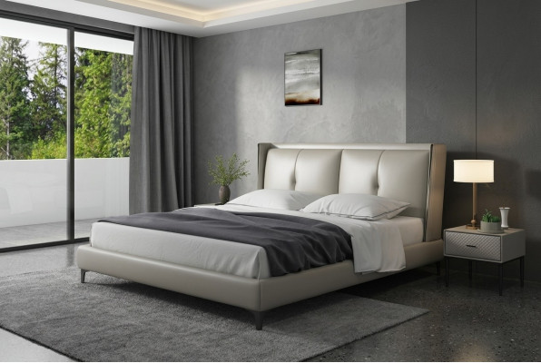 Letto classico Letto imbottito di lusso Camera da letto matrimoniale in legno 180x200