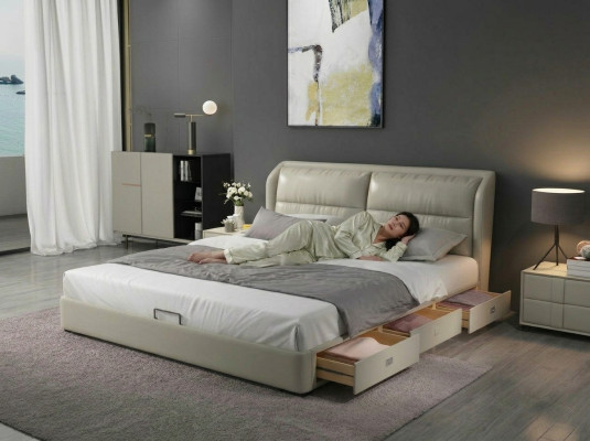 Letto designer camera da letto letti tessuto pelle hotel lusso imbottito velluto stoffa