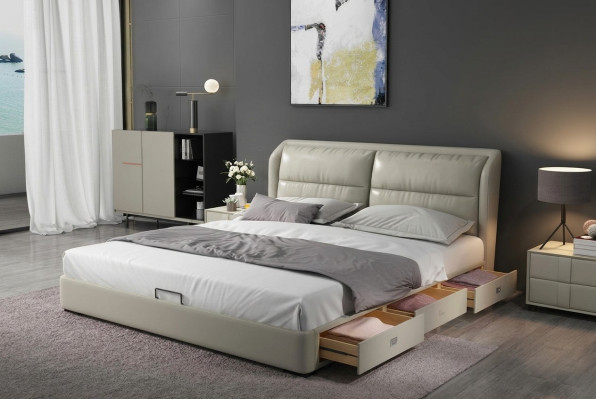Letto designer camera da letto letti tessuto pelle hotel lusso imbottito velluto stoffa