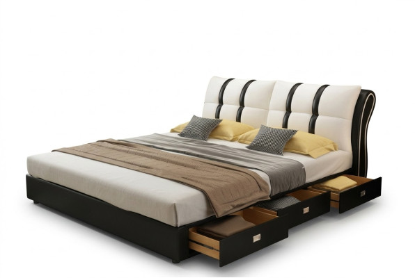 Letto design camera da letto Letti Tessuto Hotel di lusso Rivestimento Seduta Tessuto Italia