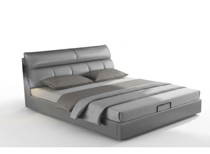Letto grigio da designer Camera da letto Letti Tessuto Pelle Hotel Imbottiti
