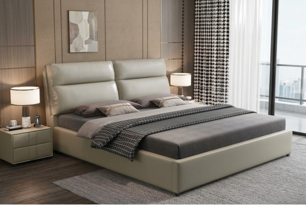 Design letto camera da letto tessile pelle imbottita Letti moderni 180x200cm.