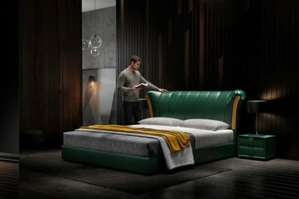 Letto imbottito Letto matrimoniale classico 180x200cm Legno Letti Camera da letto