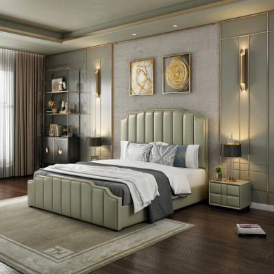 Camera da letto, design lussuoso del letto, letti matrimoniali 180x200cm, arredamento per hotel.