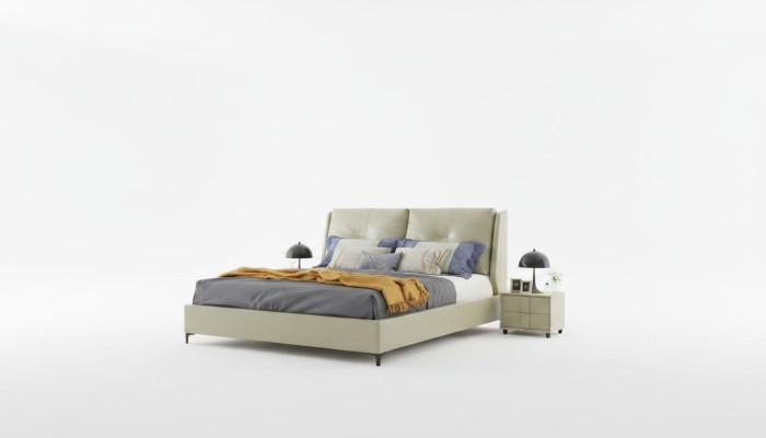 Letto Imbottito Design di Lusso Matrimoniale Camera da Letto d'Hotel 180x200cm