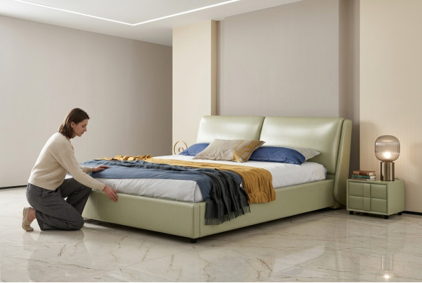 Letto in pelle matrimoniale moderno di lusso per hotel 180x200