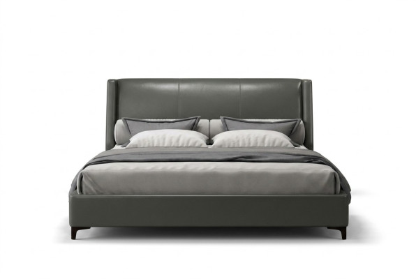 Letto imbottito design di lusso doppio per hotel, matrimoniale 180x200cm camera da letto in metallo.