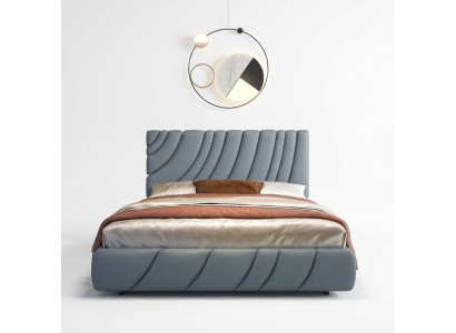 Letto imbottito design lussuoso per camere doppie di hotel di lusso.