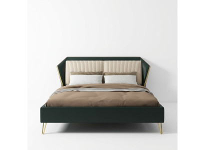 Lusso Tessile Letto Matrimoniale Design Classico Camera da Letto Letti Verde