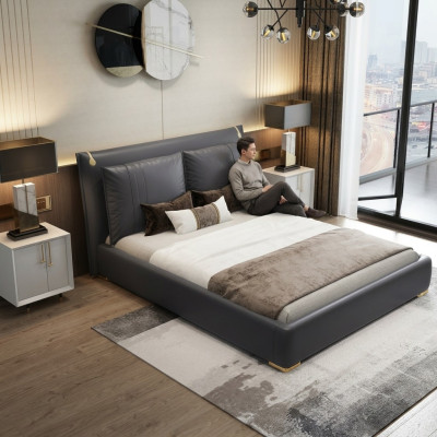 Letto matrimoniale Letto matrimoniale Design di lusso Letto di design in tessuto