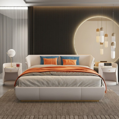 Letto matrimoniale designer Letti matrimoniali Hotel moderni Letto matrimoniale in pelle 180x200cm