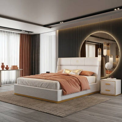 Design moderno Letto xxl Letti matrimoniali Tessile da hotel 150 180x200cm