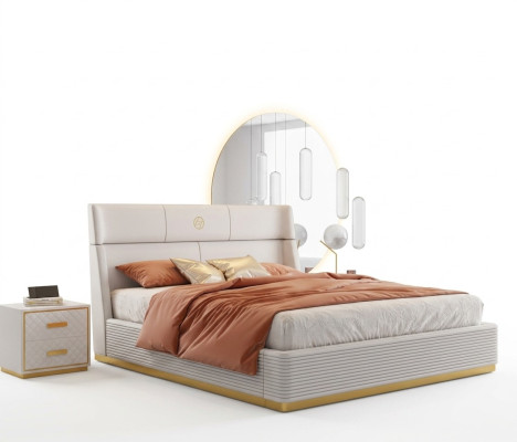 Design moderno Letto xxl Letti matrimoniali Tessile da hotel 150 180x200cm