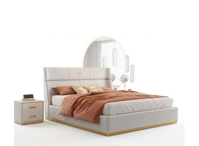 Design moderno Letto xxl Letti matrimoniali Tessile da hotel 150 180x200cm