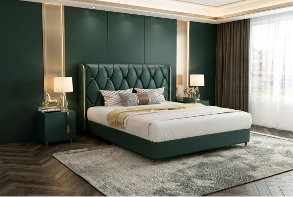 Letto imbottito design lusso doppio letto matrimoniale 180x200cm in pelle.