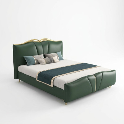 Designer letto camera da letto Letti Tessuto Pelle Hotel Lusso Imbottiture
