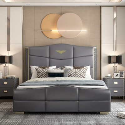 Design letto matrimoniale in pelle letto letto pelle imbottito matrimoniale 180x200cm