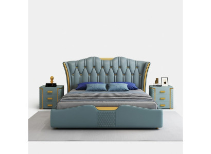 Camera da letto verde Letto Imbottito Design Letti Matrimoniali 180x200 cm