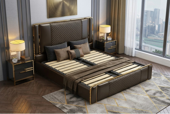 Letto Camera da letto Design Mobili Moderni di Lusso Letti Imbottiti Struttura Nuova