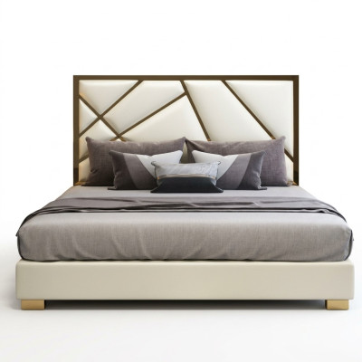 Letto Imbottito Design Di Lusso Letto Matrimoniale Hotel Camera Da Letto Decorazione In Pelle Nuova