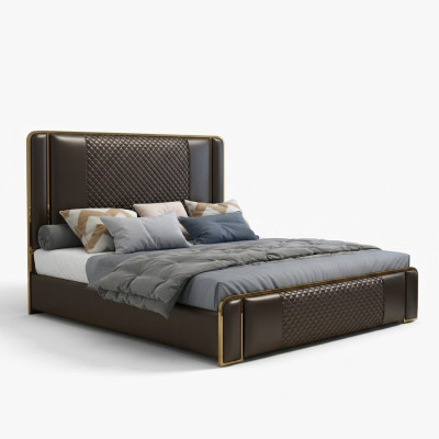 Letto di design di lusso per la camera da letto Rivestito in velluto Mobili Letti in tessuto