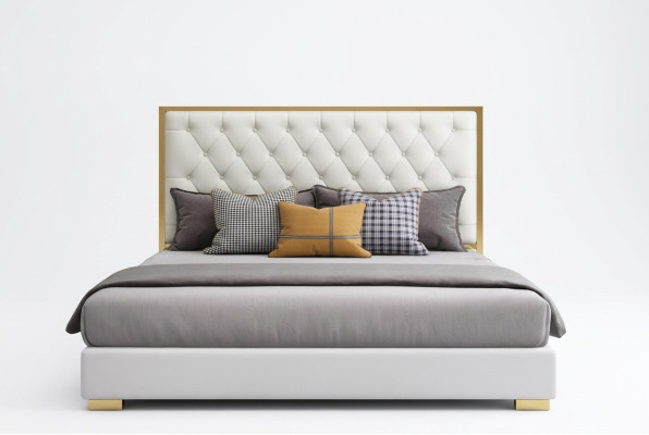 Letto designer camera da letto Letti hotel in pelle di lusso Cornice letto imbottita