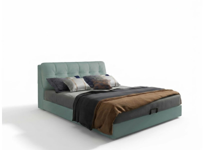 Letto design 180x200 in pelle e metallo, letto matrimoniale per camera da letto di lusso.