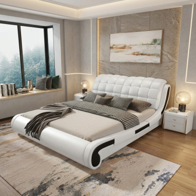 Letto matrimoniale Letto coniugale Letto design Letto imbottito Letto in pelle