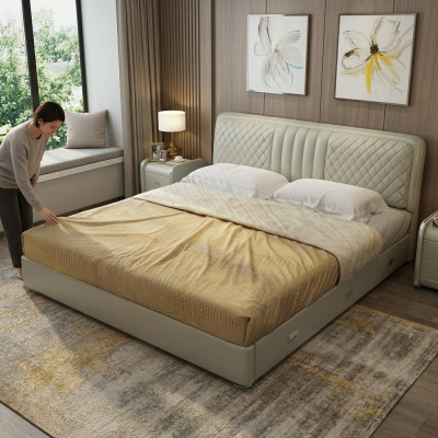 Design del tessuto Letto Matrimoniale Letti di lusso Sposati Moderno Struttura dell'hotel Sonno