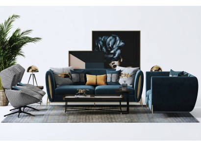 Set di divani 3+1 posti Sofagarnitur Design divani imbottiti in tessuto Relax di lusso