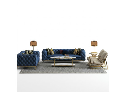 Completo set divano 3 2 1 1 posto seduta lussuoso design 4 pezzi. Divano in pelle.