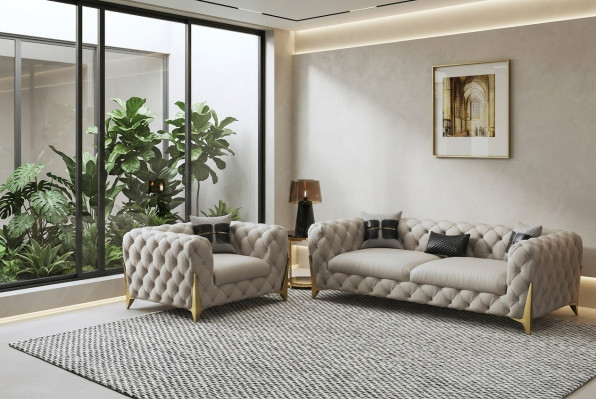 Set divano Big 3 + 1 posti in pelle, divano design set divano.