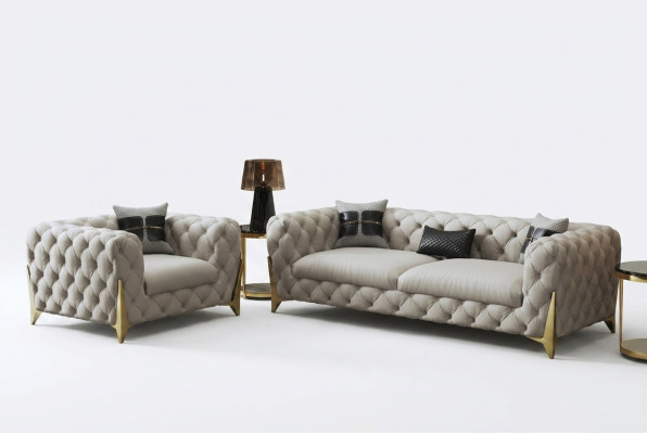 Set divano Big 3 + 1 posti in pelle, divano design set divano.