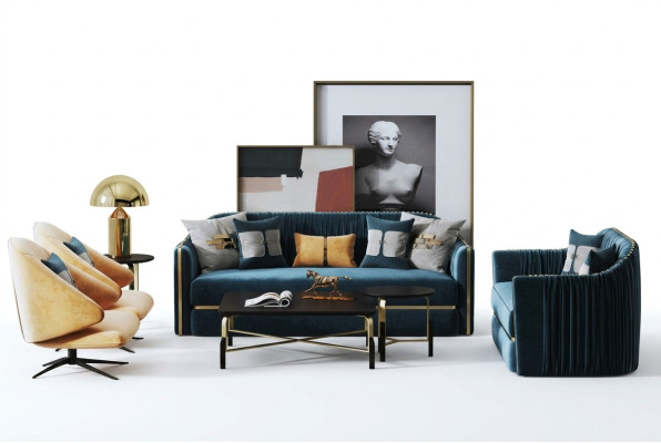 Set di divani 3 + 2 posti, divano di design, imbottitura, decorazioni, divani, divani moderni.