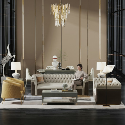 Set di divani 3+2 posti Design Sofa Couch imbottiti Divani Moderni di lusso.
